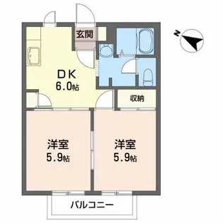 ディアスしもながSO B【2階】の間取り