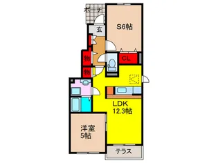 パルコプレッソI【1階】の間取り