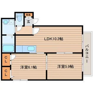 ベアージュ大宮A【2階】の間取り