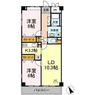 グリーンアベニュー【2階】の間取り