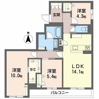 Apaiser Ouest【3階】の間取り