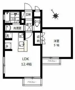 1LDKの間取り画像