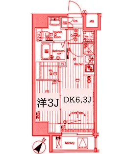 メイクスデザイン川崎III【7階】の間取り