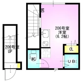 東京都中野区中野5【アパート】の間取り