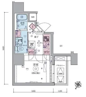 リヴシティ横濱生麦【7階】の間取り
