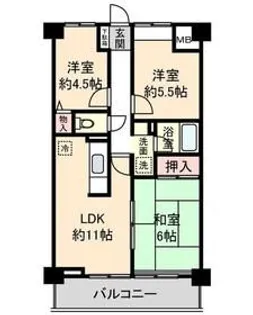 シャトー上清戸【3階】の間取り