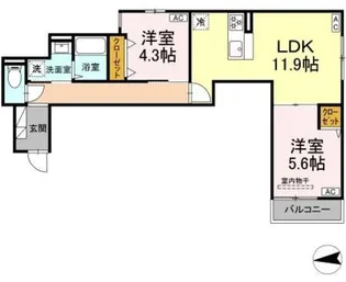 セレスティア六町III【3階】の間取り