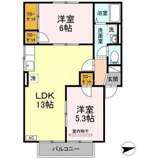 のぎく A棟【1階】の間取り