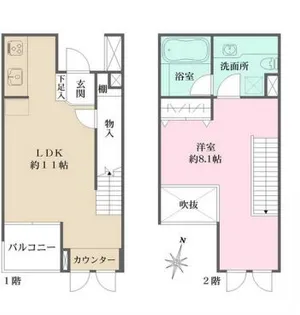 マーサル中野坂上【1階】の間取り
