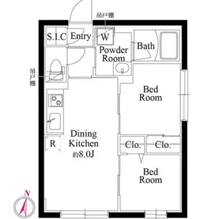 グローリオシェルト千川【3階】の間取り