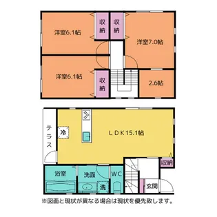 富山県富山市五艘【一戸建】の間取り