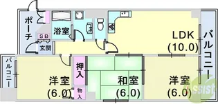 エスポワール湊川公園【3階】の間取り