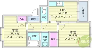 ロイヤルヒルズ南仙台【1階】の間取り
