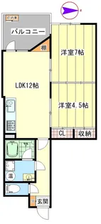 ライオンズマンション池之端【8階】の間取り
