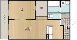 田畑ハイツ上の段【1階】の間取り