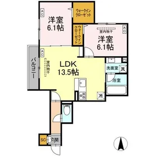 ブリューエン河原口【2階】の間取り