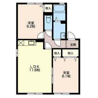 サンハイツ今西【1階】の間取り