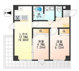 ティーズ ファーツリー【4階】の間取り