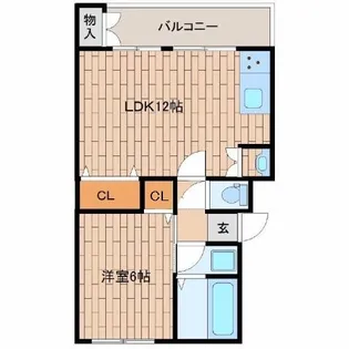 ハコス摂【4階】の間取り