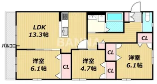 エアフォルクV【2階】の間取り