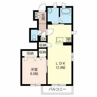 リベルテ武蔵浦和【1階】の間取り