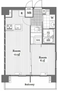 ヴィア・シテラ赤坂【8階】の間取り