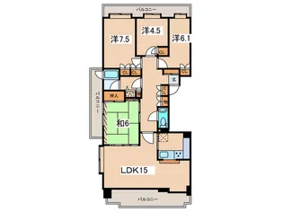 サン・ステージ緑園都市東の街五番館【9階】の間取り