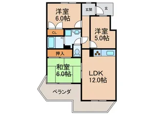 ガ-デンハイツ桃山台弐番館【2階】の間取り