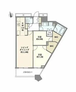 勝どき ザ・タワー【30階】の間取り