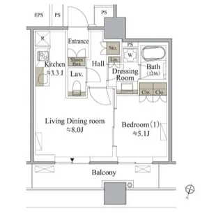 目黒MARCレジデンスタワー【16階】の間取り