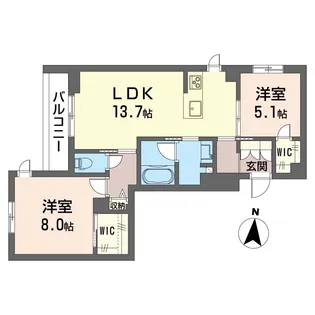 ヴォンデマルス立石【2階】の間取り