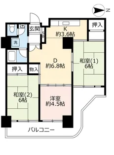 UR武庫川【16階】の間取り