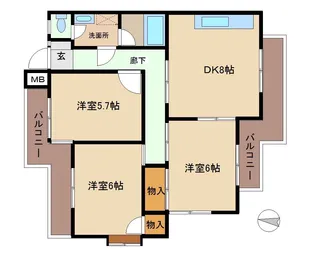 ベルシオン鶴見B【1階】の間取り