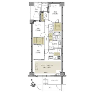 プラウド新宿中落合【1階】の間取り