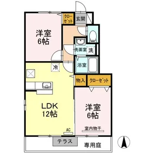 グランモア A棟【1階】の間取り