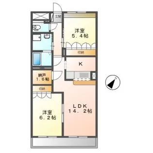 ル・ドゥリェール【2階】の間取り