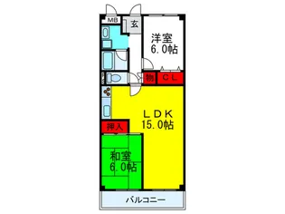日商岩井緑地公園マンション【1階】の間取り