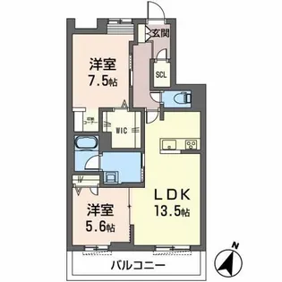 オカバ姫路岡町シャーメゾンB【3階】の間取り
