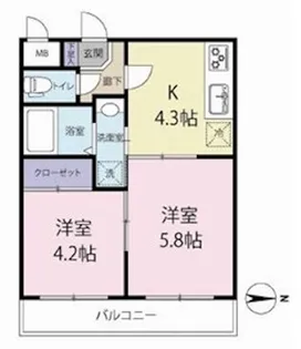 シティオ横浜【2階】の間取り