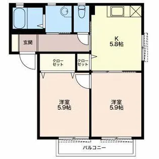 メゾンフォレスタ B棟【2階】の間取り