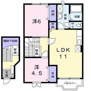 フラワーヒル B【2階】の間取り