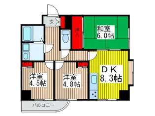 ハイネグランデ【5階】の間取り