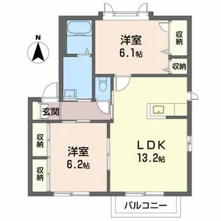 ウエストフィールド A棟【1階】の間取り