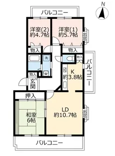 UR高槻 阿武山八番街【4階】の間取り