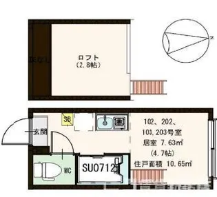 ハーモニーテラス日ノ出町III【2階】の間取り