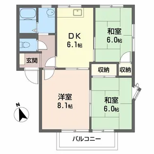 マナハイツ B棟【1階】の間取り