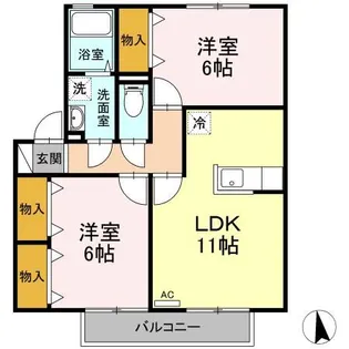 ロイヤルタウン有福 B棟【2階】の間取り