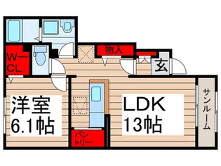 ジェルメI【1階】の間取り