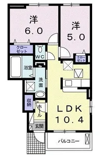 プラスワンコート II【1階】の間取り