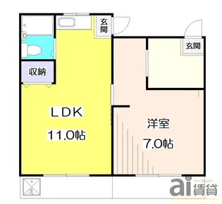 メゾンエクセK【1階】の間取り